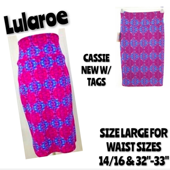 LuLaRoe Dresses & Skirts - LuLaRoe Skirt Size Large Stretchy Cassie NWT